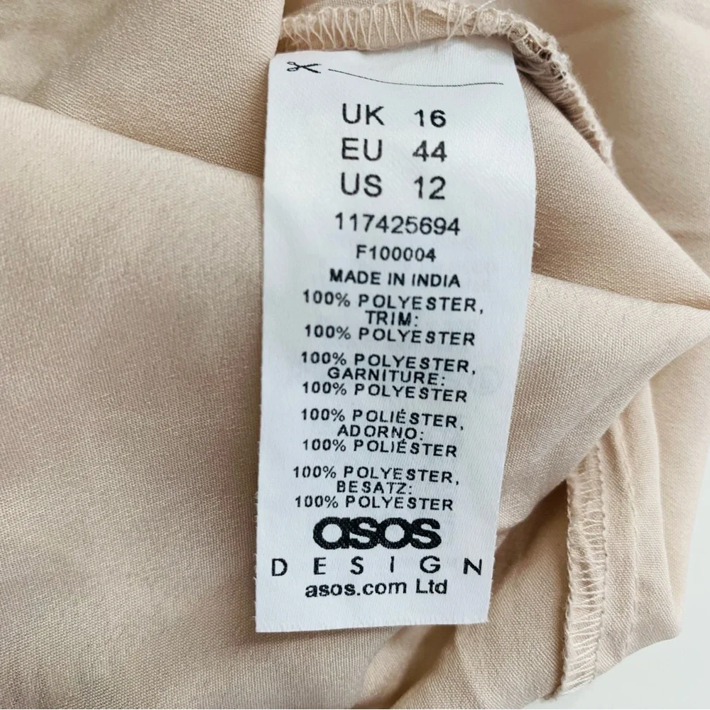 ASOS DESIGN Layered Fringe Tassel Mini Dress Chain Strap Showgirl Vibes Size 12 - Picture 13 of 15